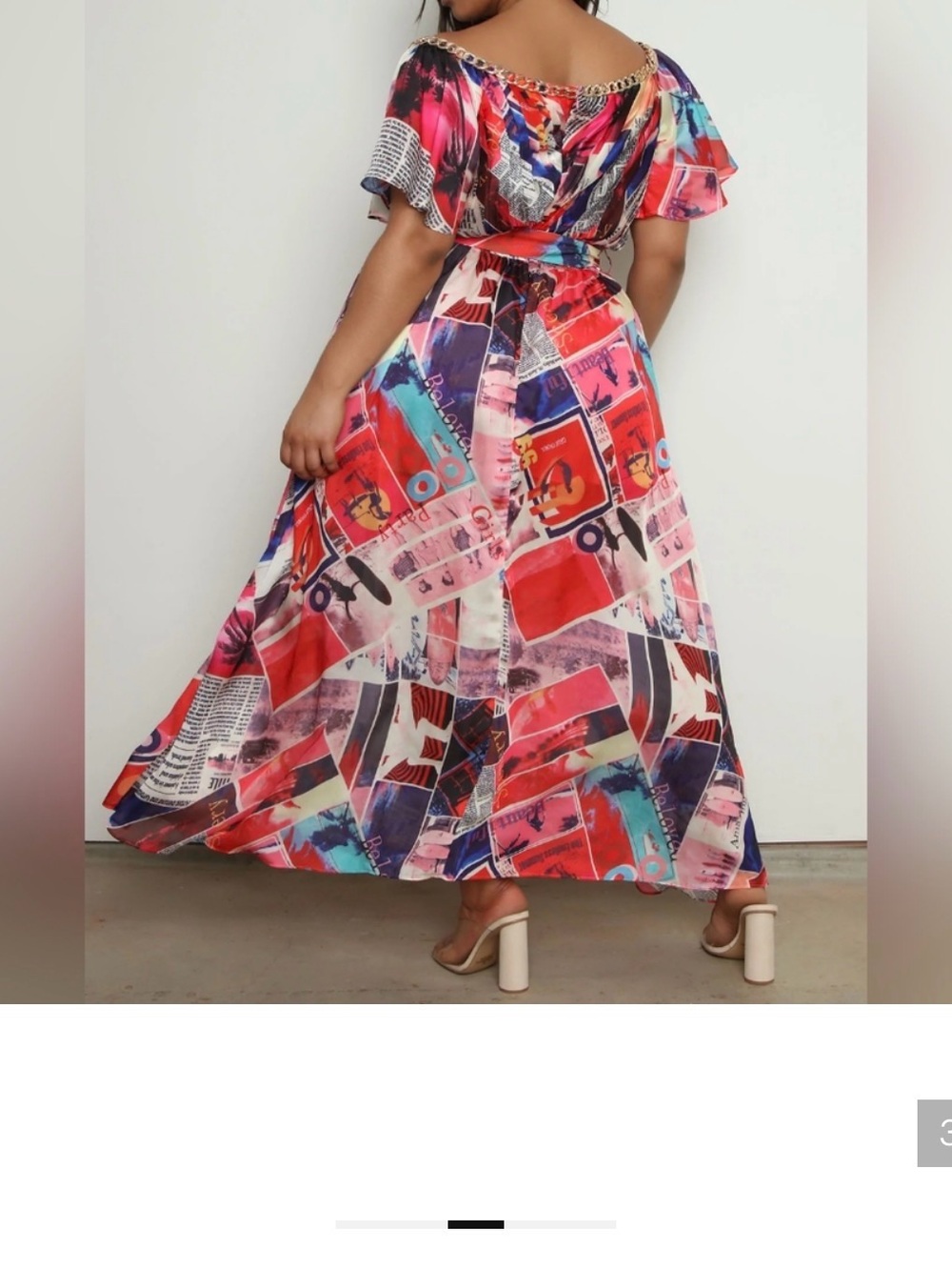 Fashion Nova NWT vogue moment printed maxi dress 3XL - Picture 5 of 10